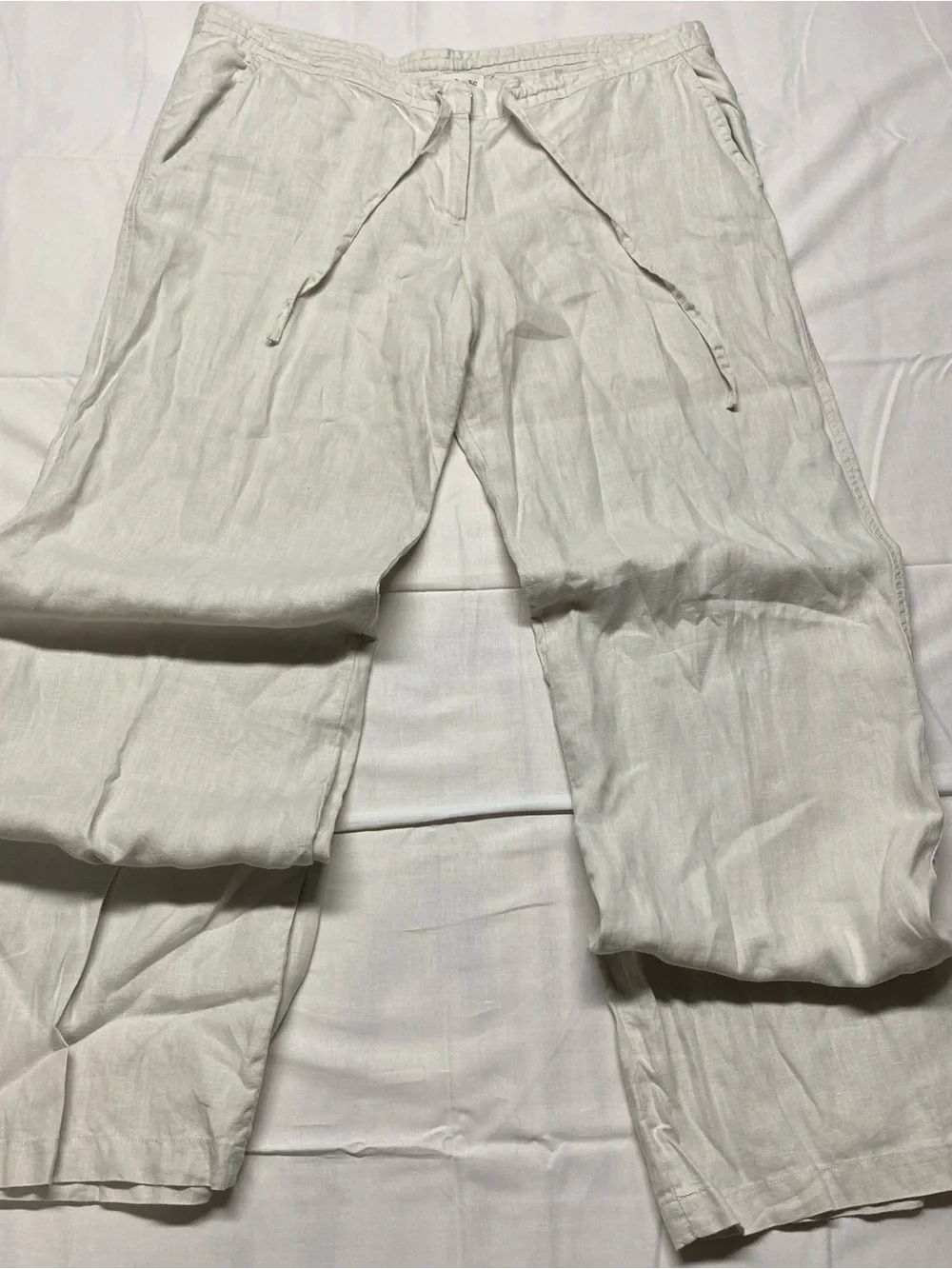 Banana Republic Linen Blend Pants in Light Cream